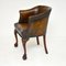 Antique Mahogany & Leather Armchair, 1890s, Image 3