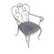Spanish Wrought Iron Patio Chairs, 1950s, Set of 4, Image 5