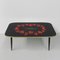 Vintage Coffee Table with Glass Top and Angled Legs, 1950s, Image 12