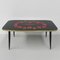 Vintage Coffee Table with Glass Top and Angled Legs, 1950s, Image 1