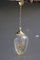 Lámpara colgante italiana de latón y cristal de Murano, años 40, Imagen 1