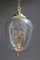 Lámpara colgante italiana de latón y cristal de Murano, años 40, Imagen 2