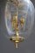 Lámpara colgante italiana de latón y cristal de Murano, años 40, Imagen 4
