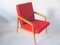 Mid-Century Red Armchair, Czechoslovakia, 1960s 6