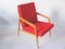 Mid-Century Red Armchair, Czechoslovakia, 1960s, Image 6