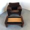Maralunga Armchair with Ottoman in Original Velvet by Vico Magistretti Cassina, 1970s, Set of 2 8