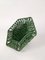 Vintage Cake Stand in Glazed Ceramic with Woven Green Trivet, 1940s 4