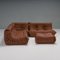 Brown Leather Togo Sofa Set by Michel Ducaroy for Ligne Roset, 1990s, Set of 4 2