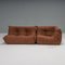 Brown Leather Togo Sofa Set by Michel Ducaroy for Ligne Roset, 1990s, Set of 4 4