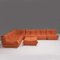 Orange Leather Togo Sofa Set by Michel Ducaroy for Ligne Roset, 1990s, Set of 5 4