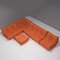 Orange Leather Togo Sofa Set by Michel Ducaroy for Ligne Roset, 1990s, Set of 5 3