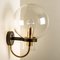 Clear Glass & Brass Wall Lamp attributed to Glashütte Limburg, 1975s 7