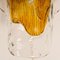 Mundgeblasene Murano Klarglas & Orange Glas Wandlampe, 1970er 8