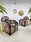 Art Deco Patterned Club Chairs, 1930s, Set of 2 3