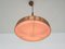 Lámpara colgante Sandinavian moderna de cobre y madera, años 60, Imagen 5