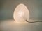 White Glass Egg-Shaped Table Light, 1970s 5