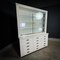 Brocante White Wall Cupboard or Display Cabinet with Sliding Doors 3