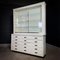 Brocante White Wall Cupboard or Display Cabinet with Sliding Doors 2