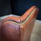 Vintage Leather Wingback Armchair with Nails, Image 10