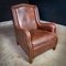 Vintage Leather Wingback Armchair with Nails 1