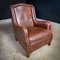 Vintage Leather Wingback Armchair with Nails, Image 1