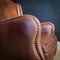 Vintage Leather Wingback Armchair with Nails, Image 5