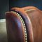 Vintage Leather Wingback Armchair with Nails, Image 7