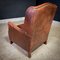 Vintage Leather Wingback Armchair with Nails 9