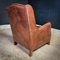 Vintage Leather Wingback Armchair with Nails 8