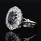 18 Karat White Gold Pompadour Ring with Sapphire and Diamonds, France, 1950s 5