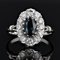 18 Karat Weißgold Pompadour Ring mit Saphir und Diamanten, Frankreich, 1950er 3