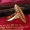 18 Karat Gold Navette Ring with Diamonds, 1970s 5