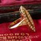 18 Karat Gold Navette Ring with Diamonds, 1970s, Image 5