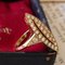 18 Karat Gold Navette Ring with Diamonds, 1970s 4