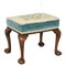 Victorian Flower Upholstery Claw and Ball Foot Stool, Image 1