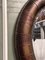 Oval Brown Studded Leather Cushion Wall Mirror 6