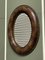 Oval Brown Studded Leather Cushion Wall Mirror 3