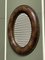 Oval Brown Studded Leather Cushion Wall Mirror, Image 3
