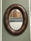 Oval Brown Studded Leather Cushion Wall Mirror 1