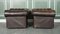 Vintage Distressed Brown Leather Chesterfield Gentlemans Club Chairs, Set of 2 9