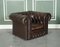 Poltrone Chesterfield Gentlemans vintage in pelle marrone antico, set di 2, Immagine 4