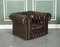 Set of Vintage Distressed Brown Leather Chesterfield Gentlemans Club Chairs 4