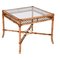 Mid-Century Italian Squared Bamboo Table with Glass Top from Vivai Del Sud, 1960, Image 1