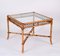 Mid-Century Italian Squared Bamboo Table with Glass Top from Vivai Del Sud, 1960 2