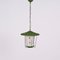 Mid-Century Italian Round Opaline Glass and Brass Green Lantern Chandelier, 1950s 19