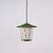 Mid-Century Italian Round Opaline Glass and Brass Green Lantern Chandelier, 1950s, Image 16