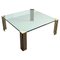 Hollywood Regency Glass and Brass Coffee Table in style of Peter Ghyczy, 1970s 1
