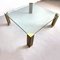 Hollywood Regency Glass and Brass Coffee Table in style of Peter Ghyczy, 1970s 5
