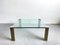 Hollywood Regency Glass and Brass Coffee Table in style of Peter Ghyczy, 1970s 4