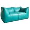 Le Bambole 2-Seater Sofa in Turquoise Leather by Mario Bellini for B&B Italia, 1979, Image 1